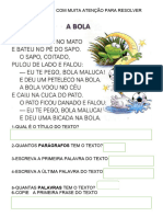 Texto A Bola Com Interpretacao 1 Ano Alexandra