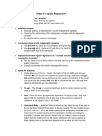 Steps in Logistic Regression