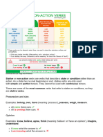 Stative Vs Dynamic Verbs (Or Non-Action Vs Action Verbs) - Test-English