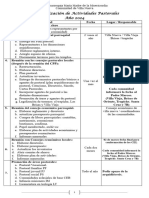 Calendarización de Actividades Pastorales 2024 ...