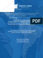 Estudio de Caso Sobre La Evaluación Del Sistema de Drenaje Pluvial en La Calle El Oro y Avenida Manta de La Ciudad de Montecristi