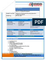 Information Processing Approach To Cognitive Psychology