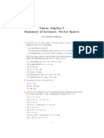 Summary of Lectures 02 Vector Spaces