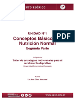 UNIDAD N°1. Taller de Estrategias Nutricionales para El Rendimiento Deportivo. (Código 230) Segunda Parte