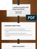 Topic 2 Bank Accounts and Credit Securities