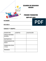 Examen Segundo Grado - Primer Trimestre