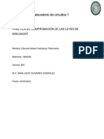 Práctica 4 COMPROBACIÓN DE LAS LEYES DE KIRCHHOFF