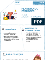 Planejando Estrofes: 1 ANO AULA 20 - 1 Bimestre