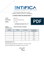 Informe Bioquímica 8 CÁLCULO DEL BALANCE ENERGÉTICO