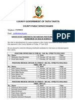 Shortlisted Candidates For Various Positions in The Department of Health Services Dated 8th July 2022