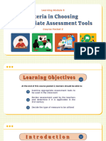 LM 6 CP 2 - Criteria in Choosing Appropriate Assessment PPT Guide