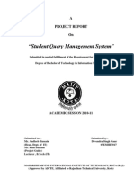 "Student Query Management System": A Project Report On