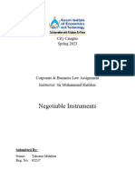 CBL Assignment 2 - Negotiable Instruments