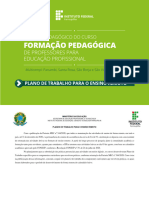 Plano de Trabalho - Formação Pedagógica EAD