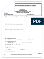 Math Class 8 Progression Revision Worksheet 1