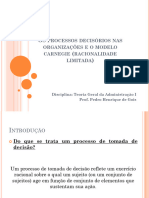 Os Processos Decisrios Nas Organizaes e o Modelo