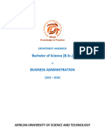 Departmental Handbook - Business Administration - Undergraduate