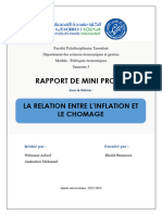 Projet L'inflation Et Le Chomage