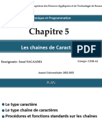 Chapitre5 Les Chaînes de Caractères