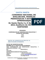 2 Congreso de Evaluacion Coe Santa Marta