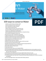 100 Ways To Conserve Water