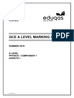 June 2019 MS - Component 1 WJEC Physics A-Level