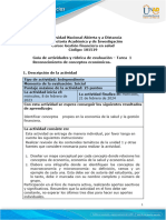 Guía de Actividades y Rúbrica de Evaluación - Unidad 1 - Tarea 1 - Reconocimiento de Conceptos Económicos