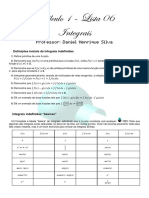 Calculo 1 - Lista 06 - Integrais