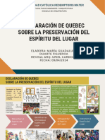 Declaración de Quebec Sobre La Preservación Del Espíritu Del Lugar - María Duarte