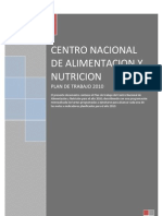 Plan de Trabajo Año 2010 Del Centro Nacional de Alimentación y Nutrición