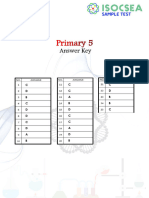 Primary 5 Sample Test Anskey