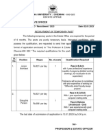 Anna University:: Chennai - 600 025: Recruitment of Temporary Post