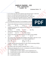 2021 Class 11 Chemistry Solved Sample Paper Set 1