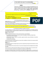 Contrat de Vente de Gaz Et Accessoires Benin Petro