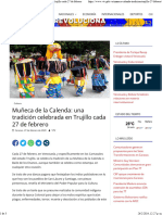 Muñeca de La Calenda Una Tradición Celebrada en Trujillo Cada 27 de Febrero