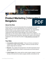 Product Marketing Internship Bengaluru