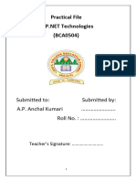 Practical File (BCA0504) : Submitted To: Submitted By: A.P. Anchal Kumari . Roll No.: .