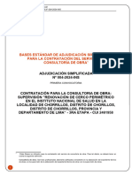 Bases Estándar de Adjudicación Simplificada para La Contratación Del Servicio de Consultoría de Obra