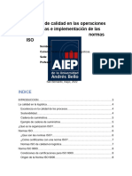 Procesos de Calidad en Las Operaciones Logísticas e Implementación de Las Normas ISO