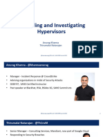 Defending and Investigating Hypervisors