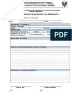 Ficha de Registro de Entrevista Al Estudiante