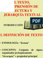 El Texto - Comprensión de Lectura y Jerarquía Textual