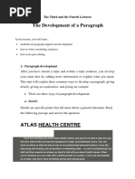 The Development of A Paragraph: The Third and The Fourth Lectures