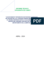 Informe Topografico Parches Av Sanchez Carrion Porvenir