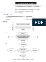 History and Political Science: Solution To Board'S Activity Sheet: July 2023