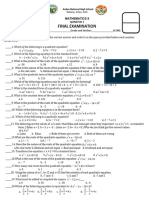 Final Exam Math