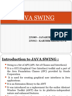 Java Swing: 23Y009 - Janarthanan A 23Y012 - Karthik Krishnan R