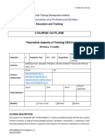 Theoretical Aspects of Training 2022 Syllabus