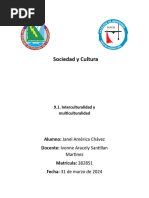 Sociedad y Cultura: Alumno: Janel América Chávez Docente: Ivonne Aracely Santillan