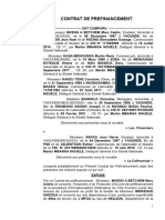 CONTRAT DE PREFINANCEMENT Entre Monsieur MVENG A BETCHEM Marc Cédric Et Consorts Et Monsieur ARAKA Jean Hervé